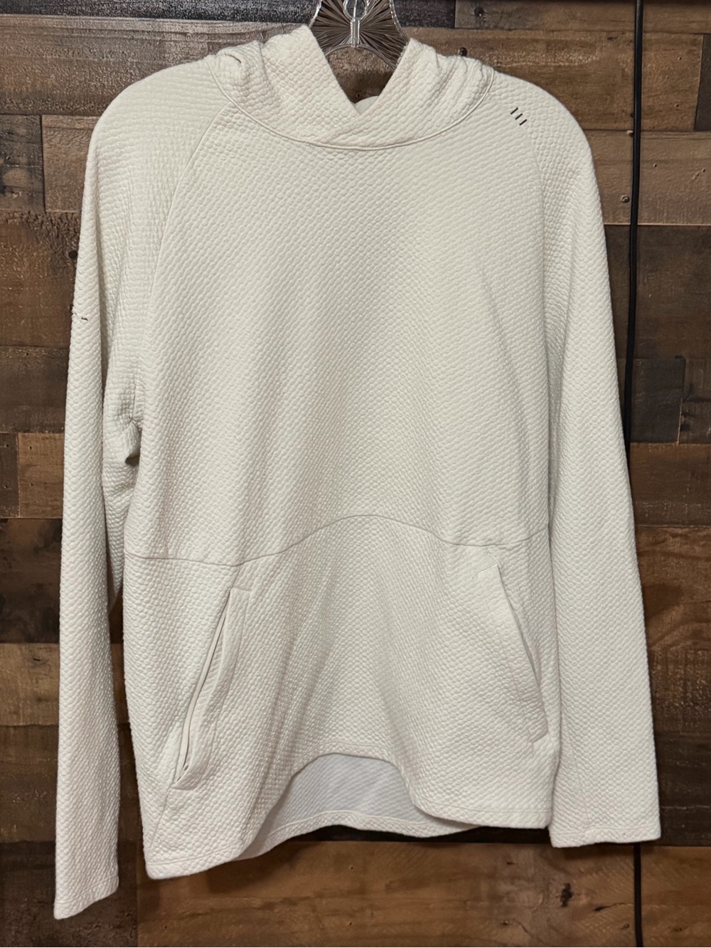 Lululemon Cream Textured Hooded Pullover Sweatshirt